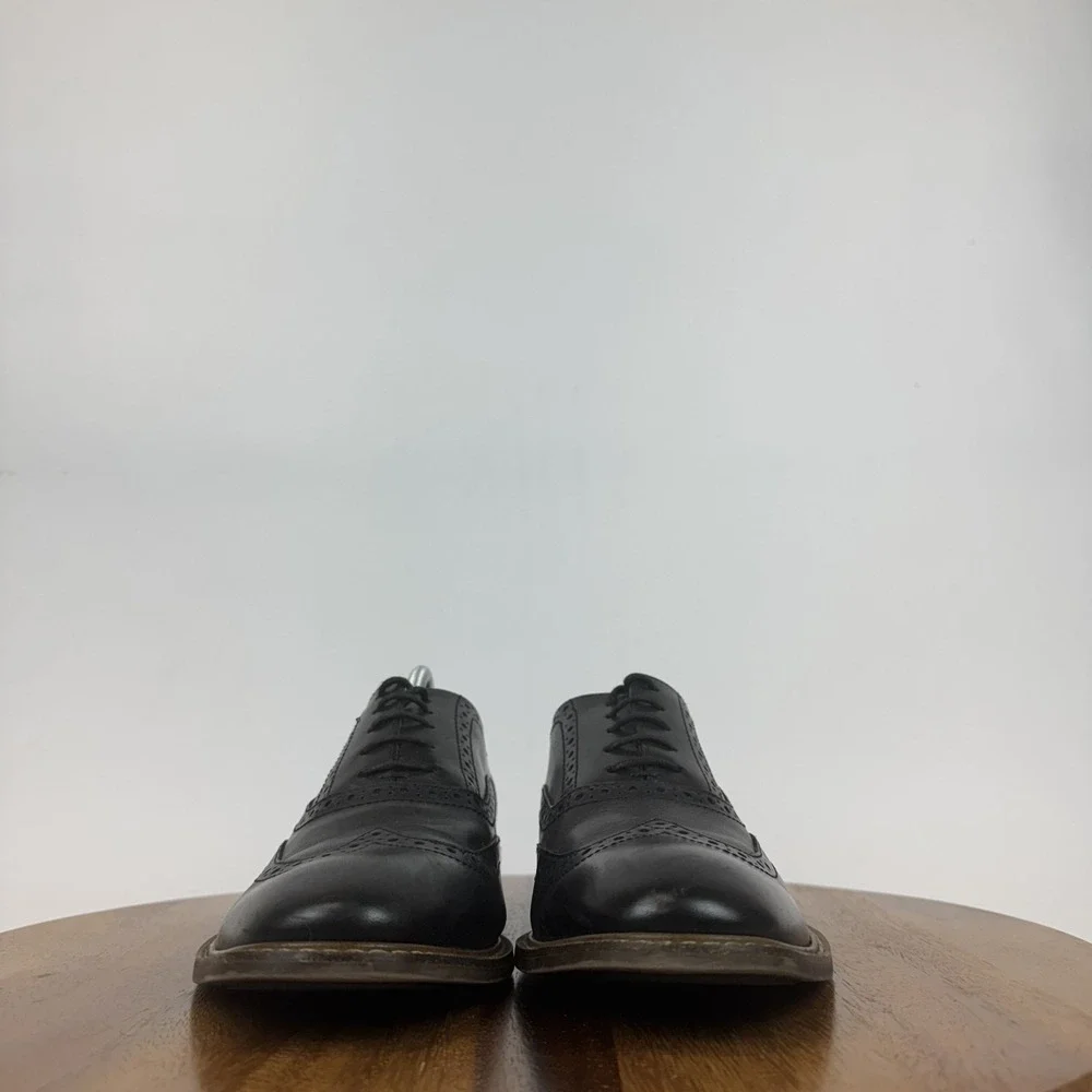 Mens Vince Camuto Lazzarp Black Leather Wingtip Comfort Casual Oxfords Size 10 M